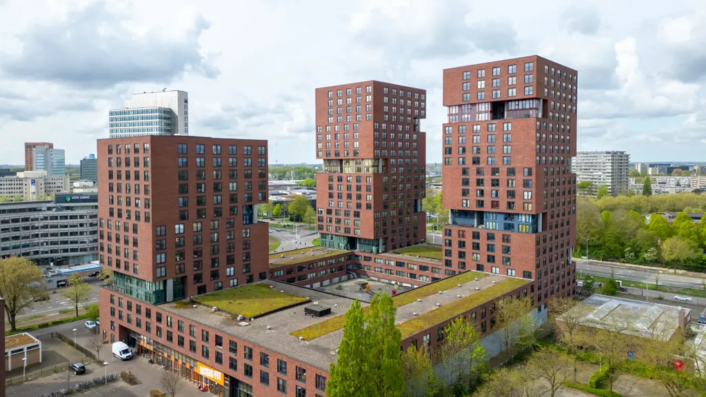 Vue aérienne - Studio Flat with Canal View in Utrecht
