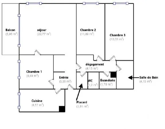 Planimetria - Apartment with Balcony in Taverny