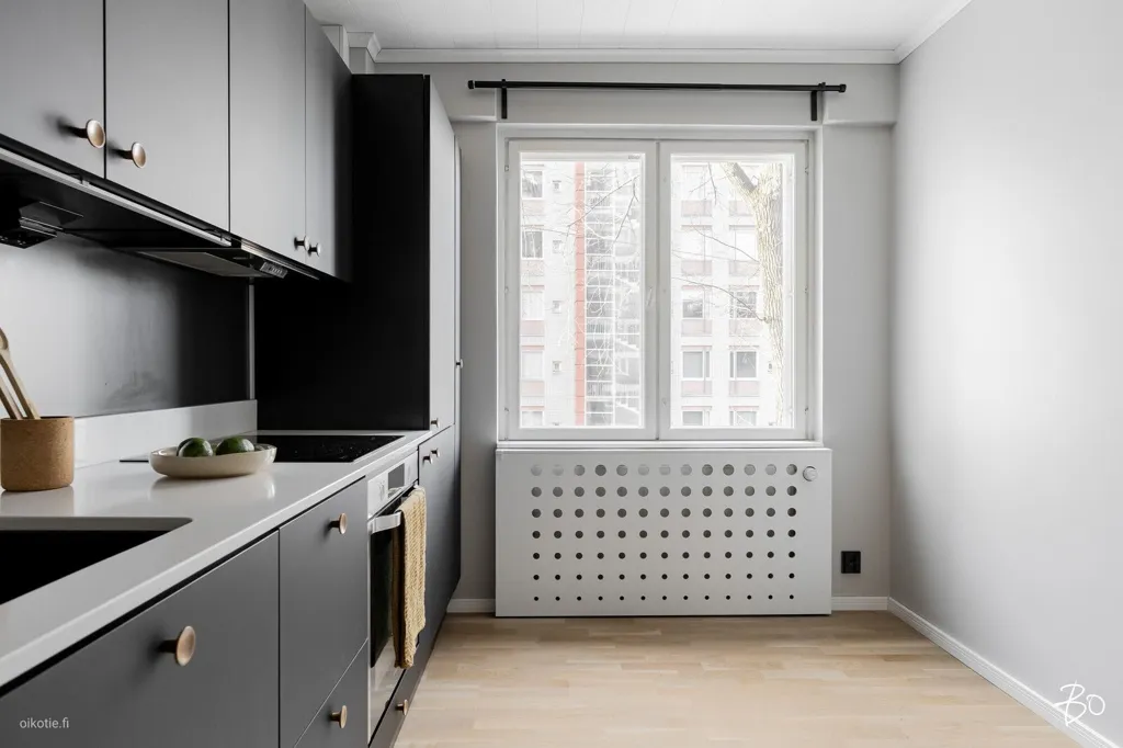 Kitchen - Renovated Apartment with Balcony in Turku