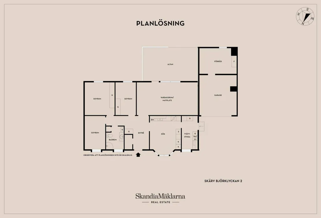 Floor Plan - One-Storey Villa with Garden in Skara