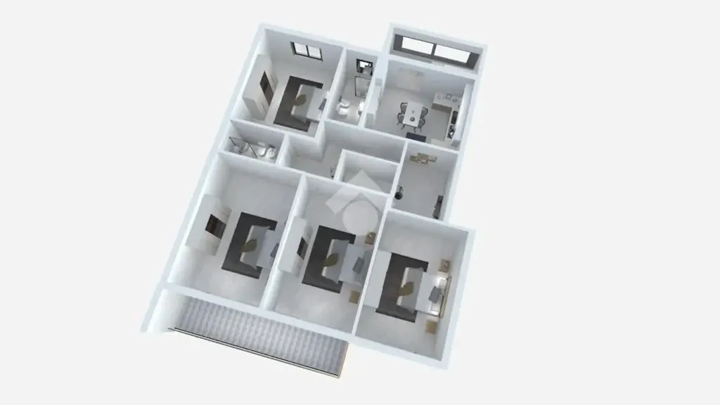 Plan - 4-Bedroom Apartment with Balcony in Palermo