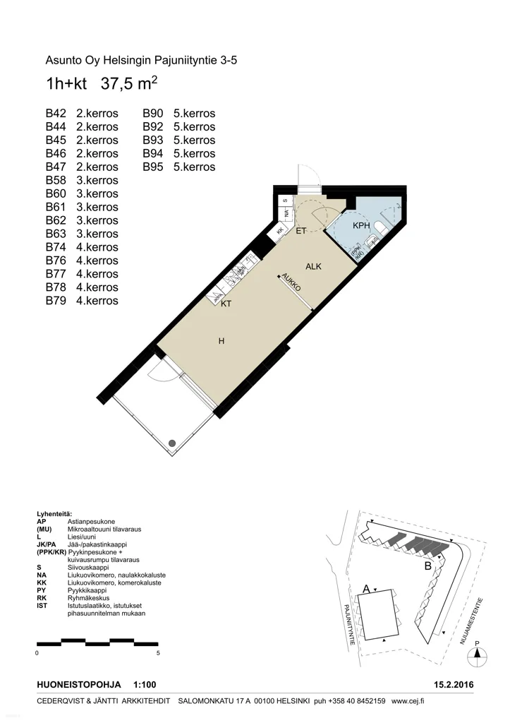 Plan - Studio Apartment with Glazed Balcony in Haaga