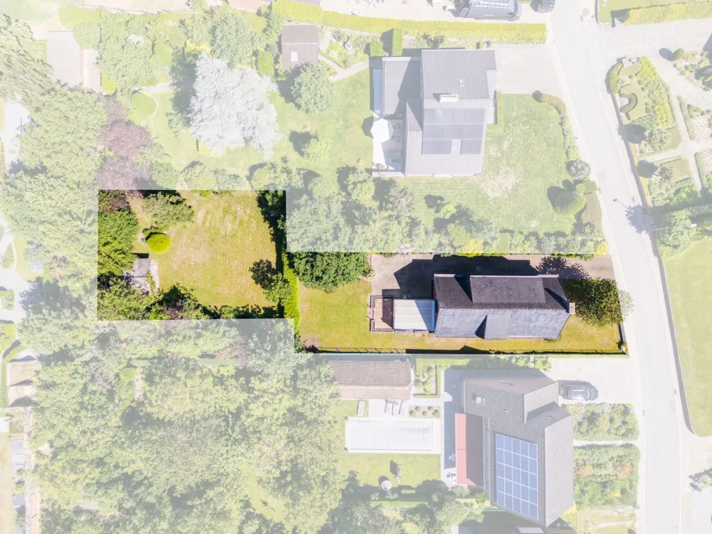 Vue aérienne - Maison Individuelle avec Grand Jardin à Temse