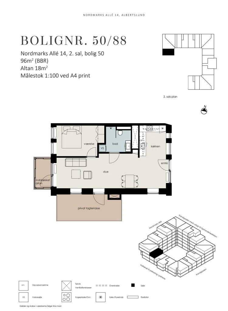 Floor Plan - Modern Flat with Terrace in Albertslund