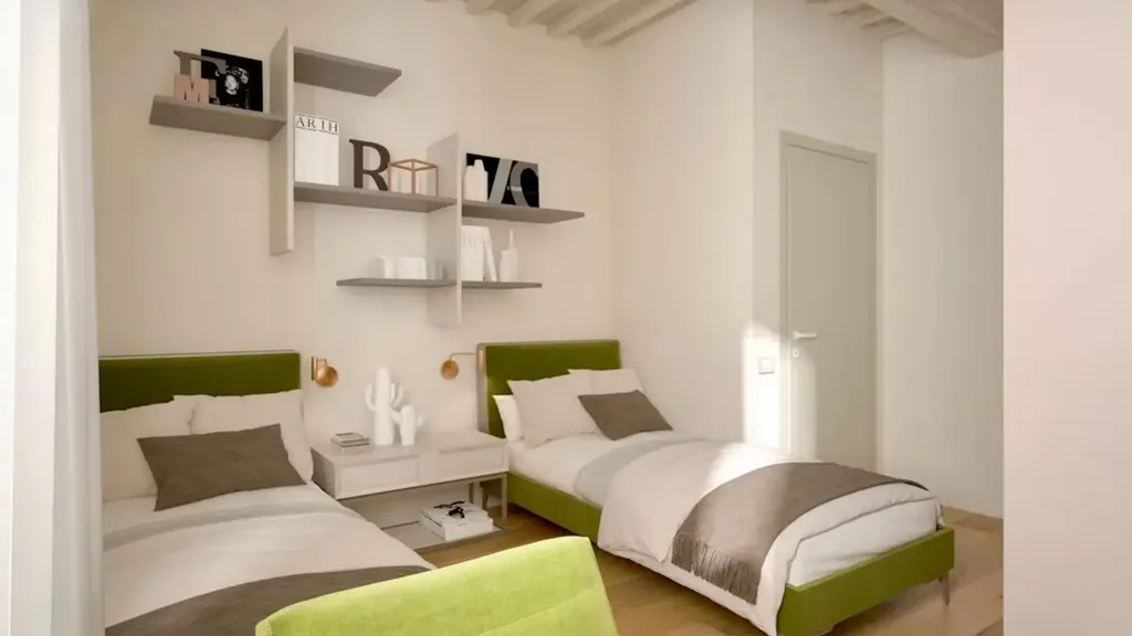 Bedrooms - Rustic-Style Apartment with Private Garden in Pisa