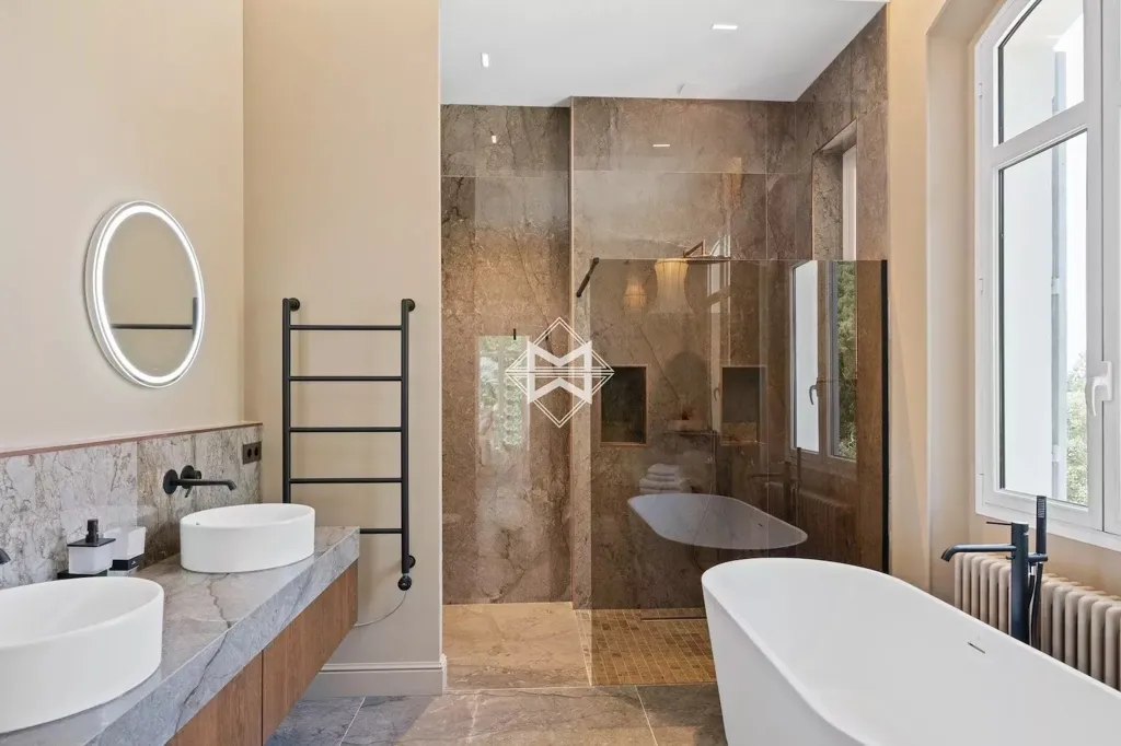 Bathrooms - Belle Époque Villa with Pool in Saint-Raphaël
