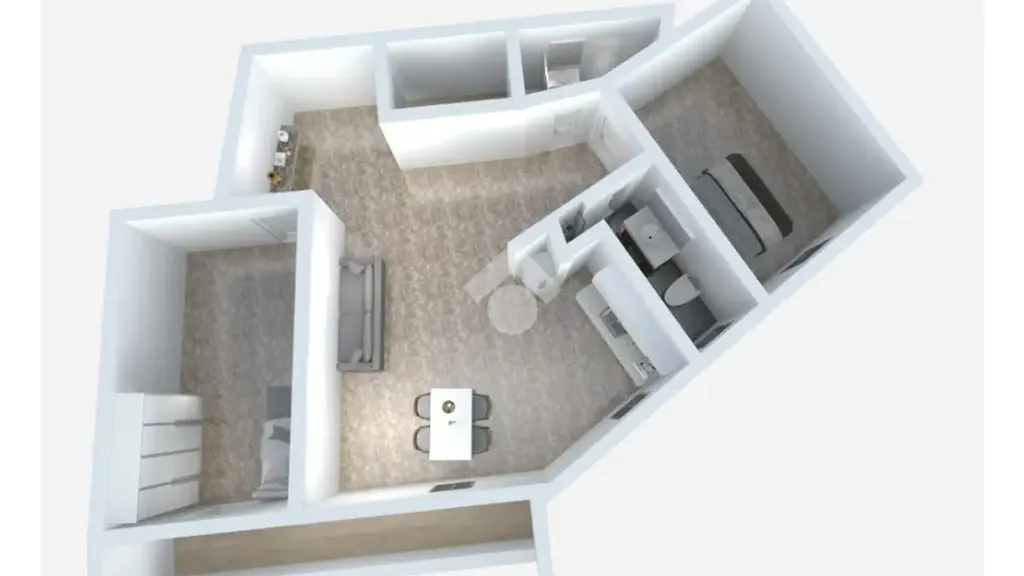Plan - 3-Bedroom Apartment with Balcony in Rome