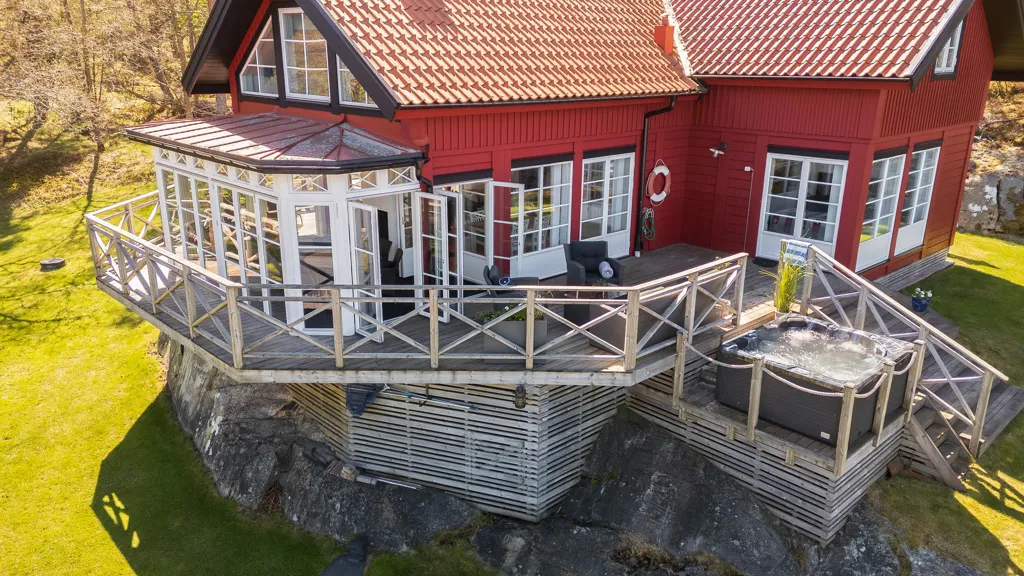 Vue aérienne - Modern House with Seafront in Tjust Archipelago