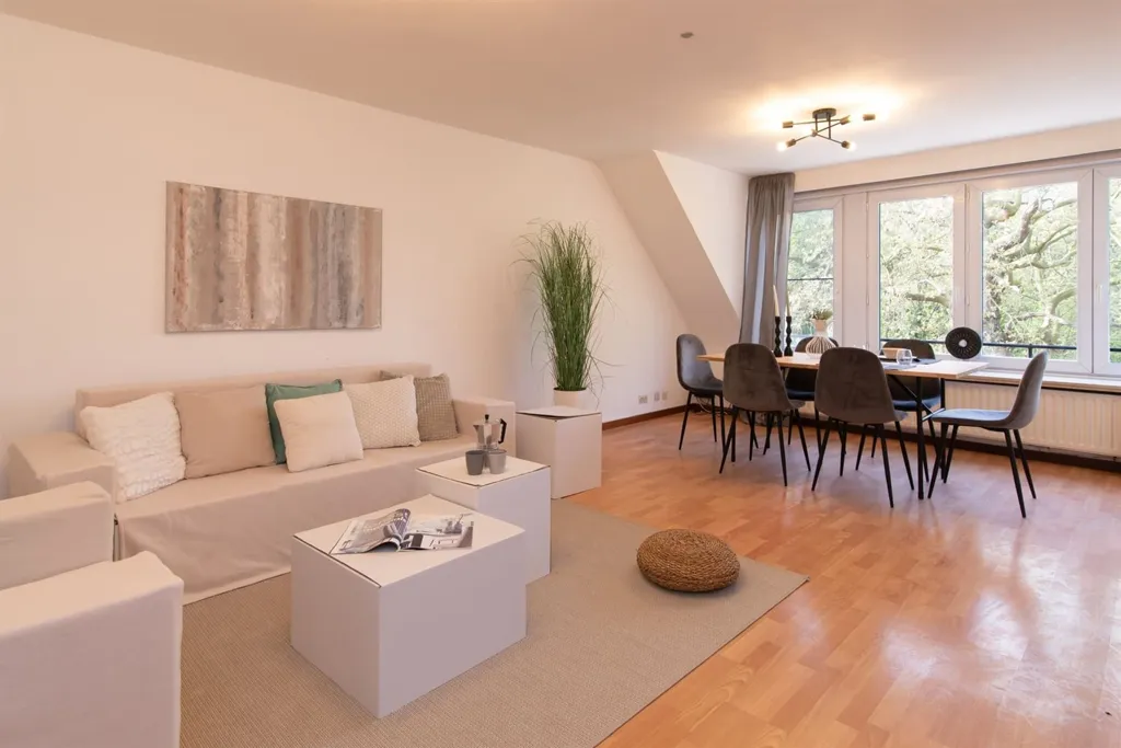 Séjour - Appartement avec vue verdoyante à Bruges