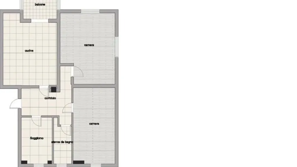 Plan - Rear-Facing Apartment with Balcony in Sassari