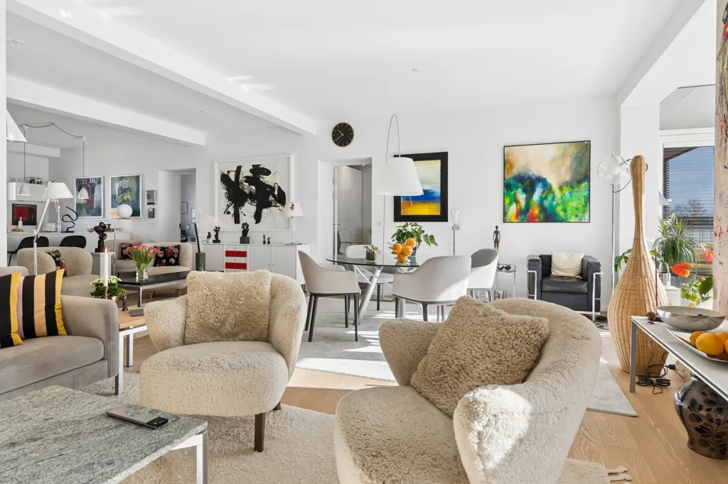 Living Room - Apartment with Balconies in Hellerup