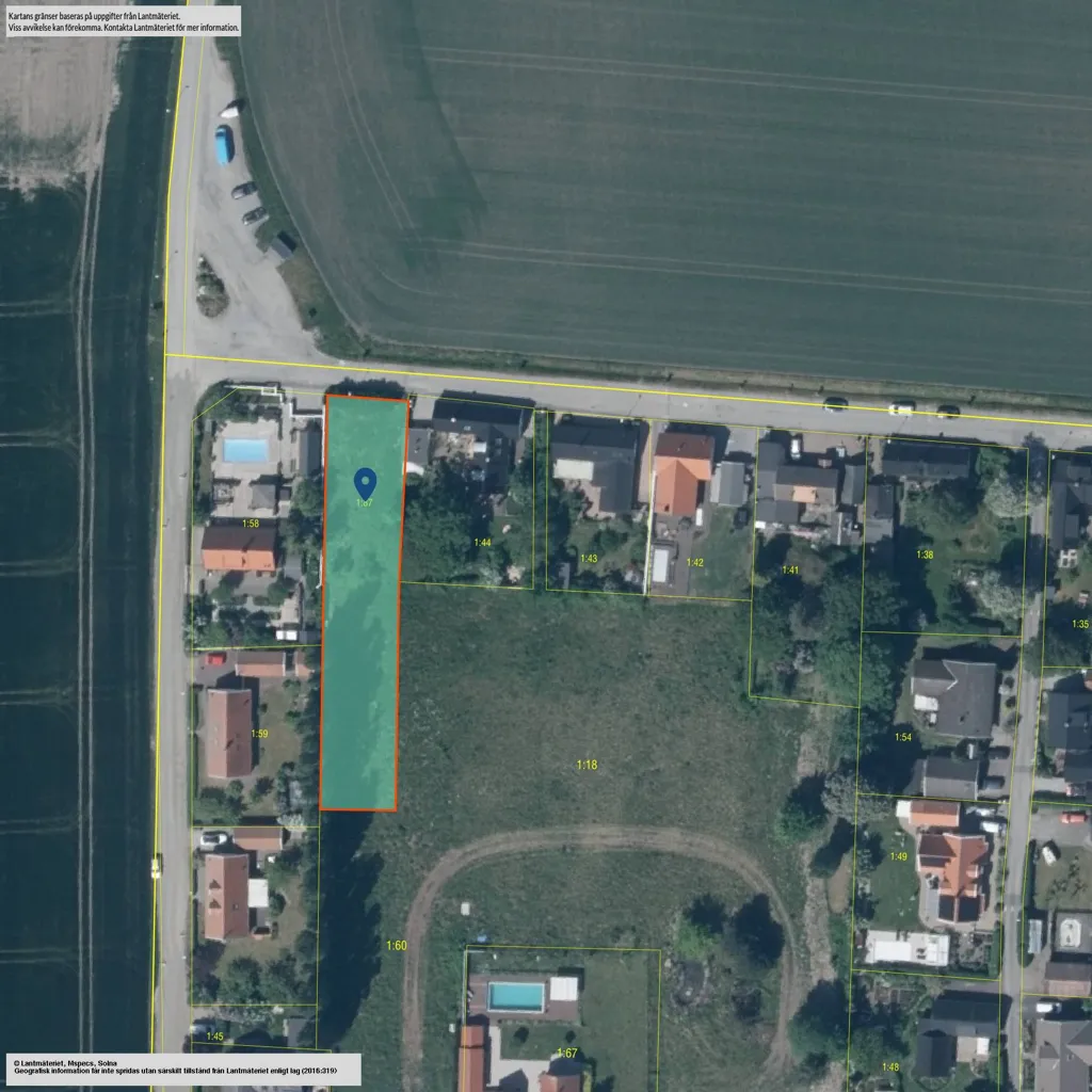 Õhuvaade - Buildable Plot with Southern Orientation in Skumparp
