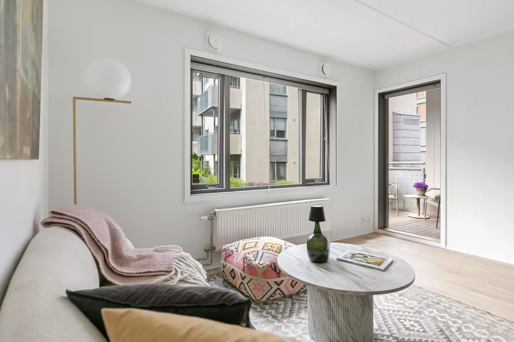 Soggiorno - 3-Bedroom Apartment with Balcony in Grünerløkka