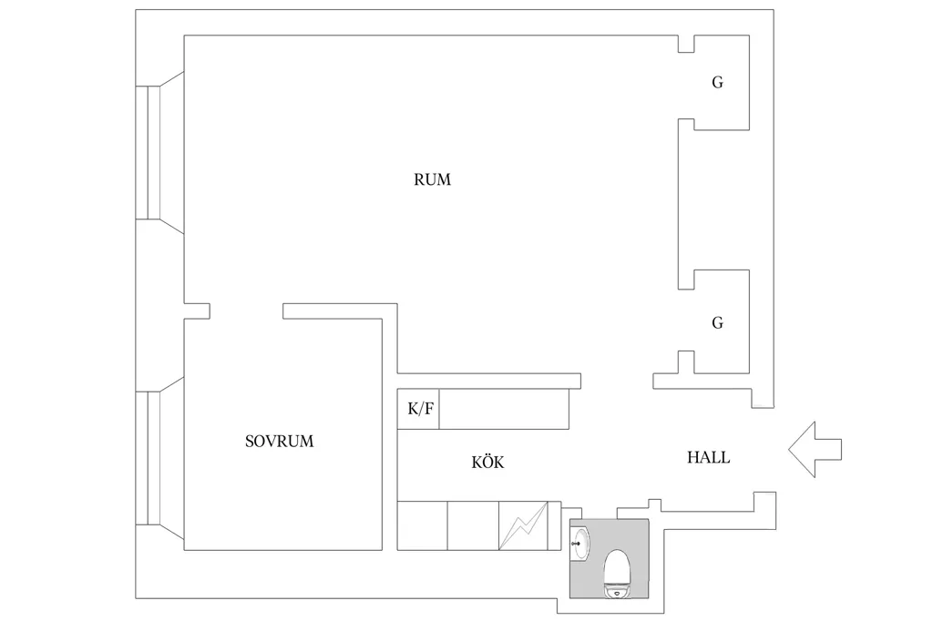 Planimetria - Compact Two-Bedroom Flat in Redbergen