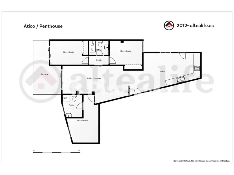 Plaan - Penthouse with Terrace in Altea Pueblo