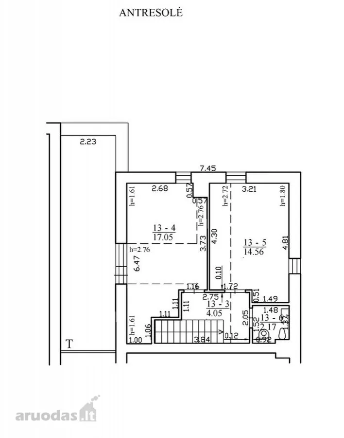 Plan - Two-Storey Apartment with Fireplace in Burbiškės