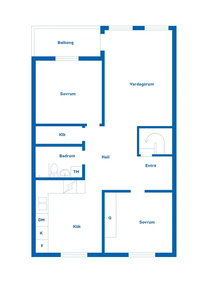 Plan - Planned Apartment with Balcony in Stockholm