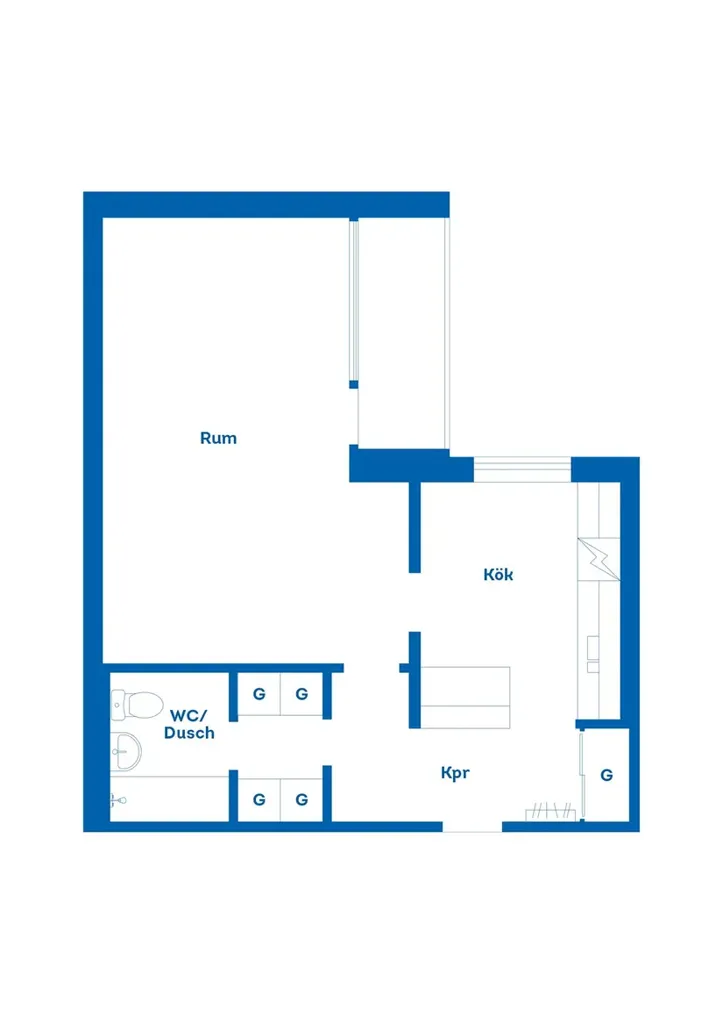 Planimetria - City Flat with West-Facing Balcony in Karlskrona