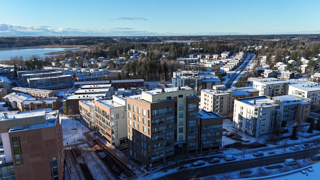 Õhuvaade - Modern Flat with Glazed Balcony in Saunalahti