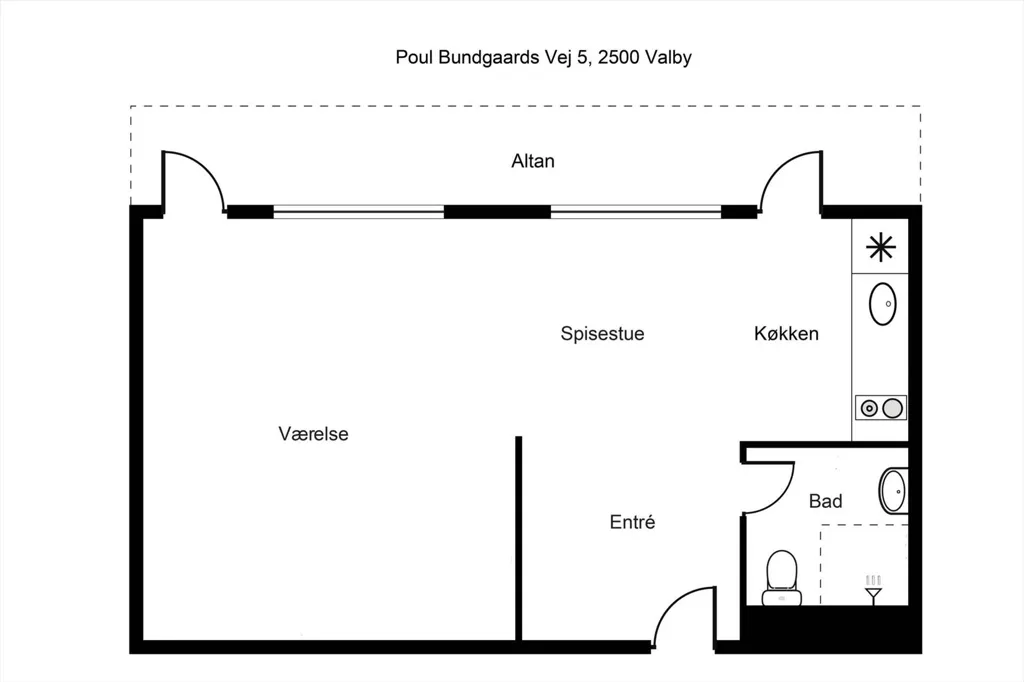 Plaan - 1-Bedroom Flat with Terrace in Valby