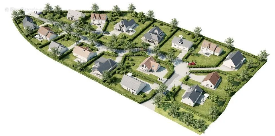 Õhuvaade - Buildable Plot with Garden in Pavilly