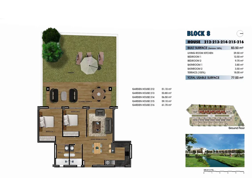 Plan - Golf-Adjacent Apartments with Pool in Los Alcázares