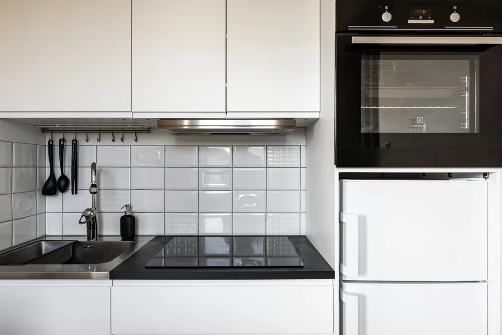 Köök - Apartment with Glass Balcony in Göteborg