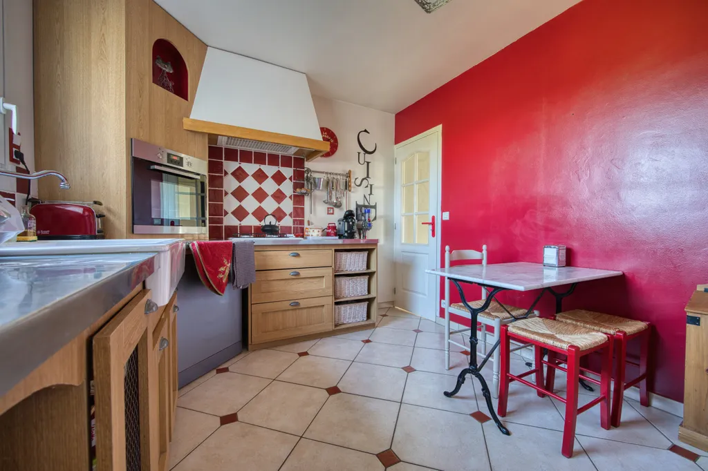 Kitchen - Charming Villa with Garden View in Fleurville