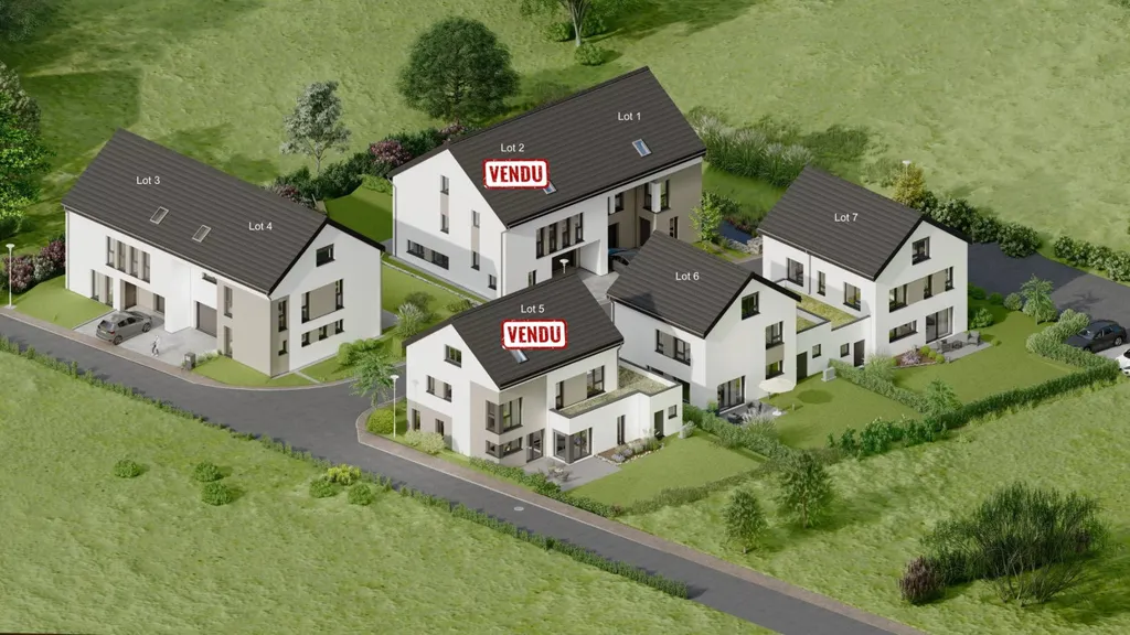 Vue aérienne - Maison Jumelée avec Terrasse à Rambrouch