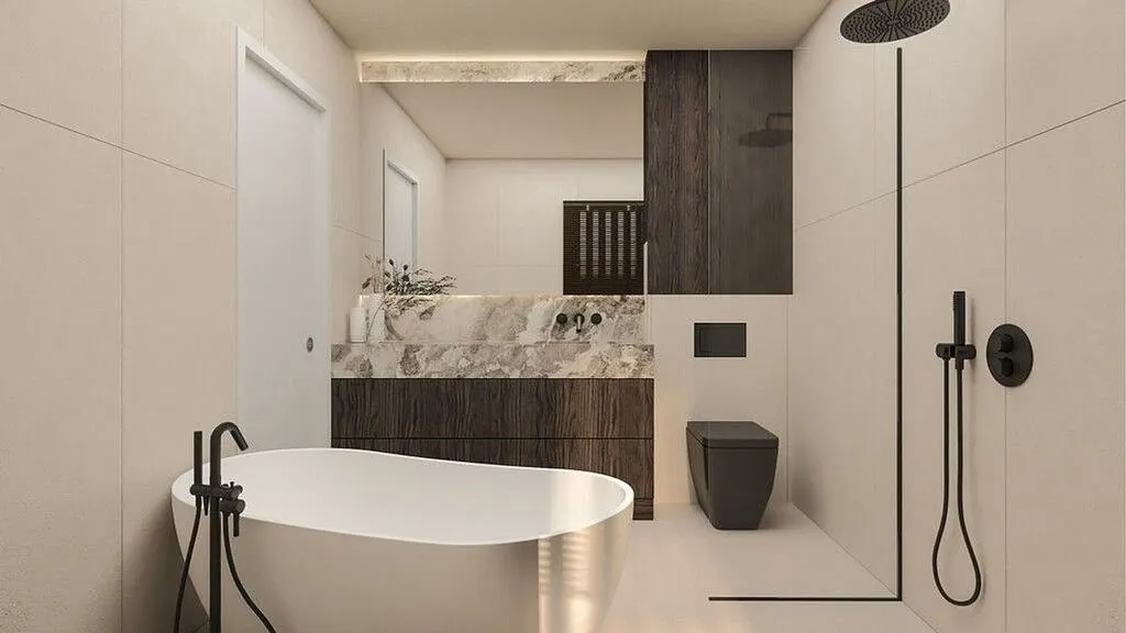 Bathrooms - Contemporary Villa with Pool in Cala Flores