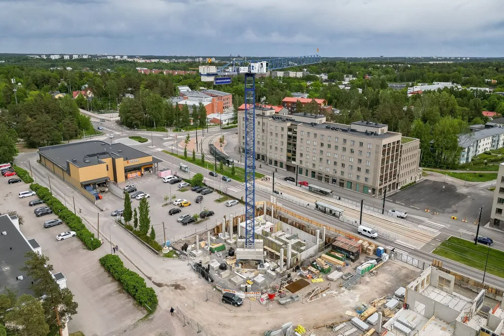 Õhuvaade - Hybrid Timber-Frame Apartment in Oulunkylä