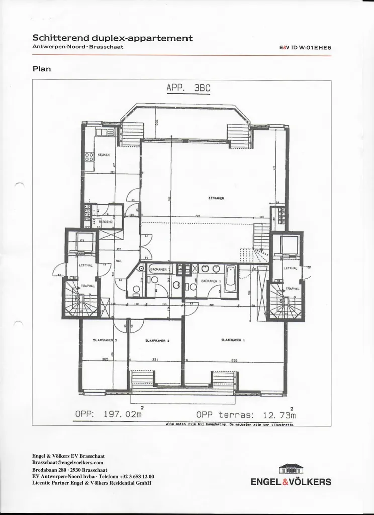 Plan - Duplex avec Terrasse et Vue sur le Vert à Brasschaat