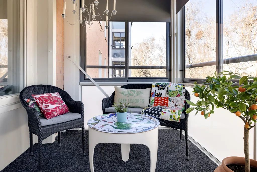 Balcony - Well-Planned Two-Bedroom Flat with Balcony in Stockholm