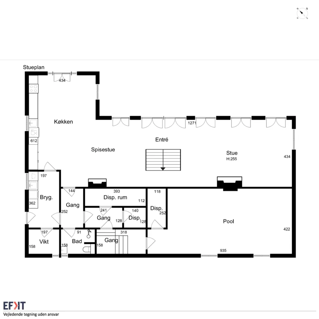 Plaan - Distinctive House with Pool in Mellerup