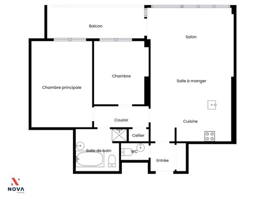 Plan - Appartement 2 Chambres avec Vue Panoramique à Bruxelles