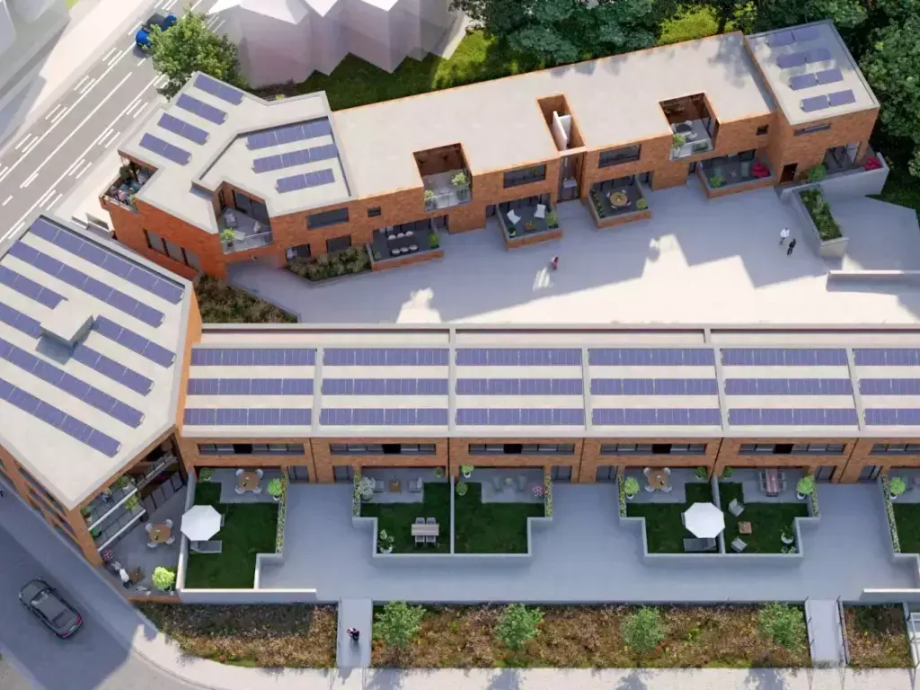 Vue aérienne - Double Garagebox dans Nieuwbouw à Haacht