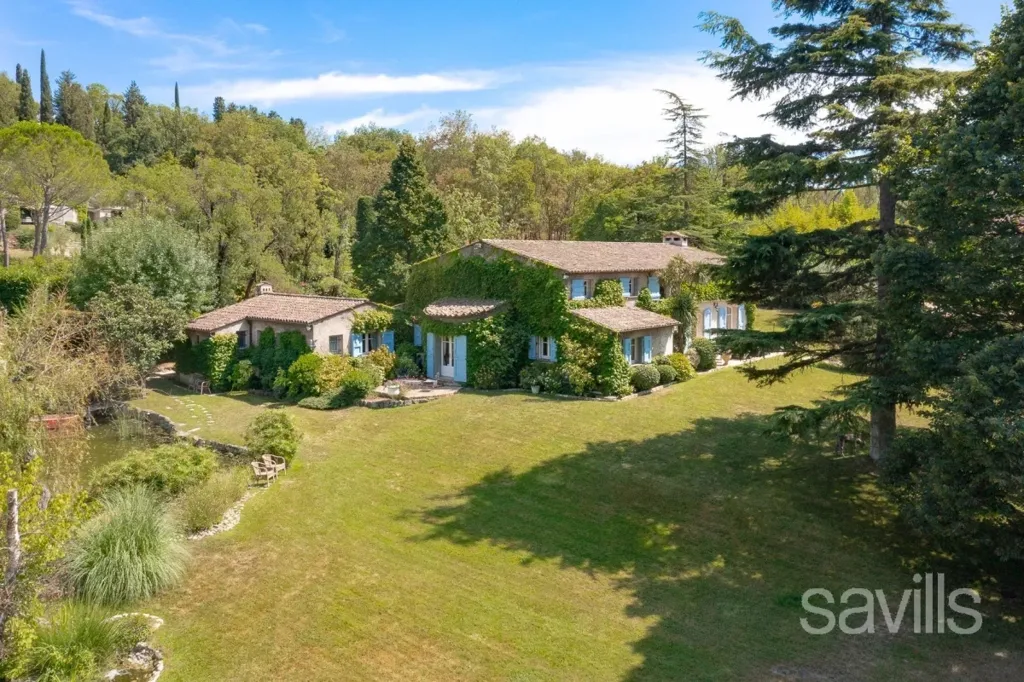 Aerial - Provençal Villa with Pool in Valbonne