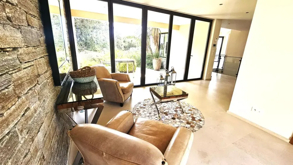 Living Room - Prestigious Property with Sea View in Grimaud