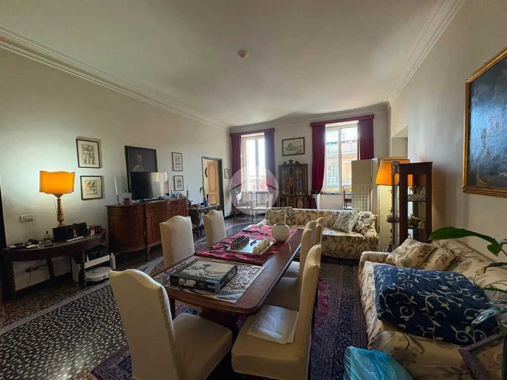 Living Room - Spacious 6-Room Apartment in Genoa