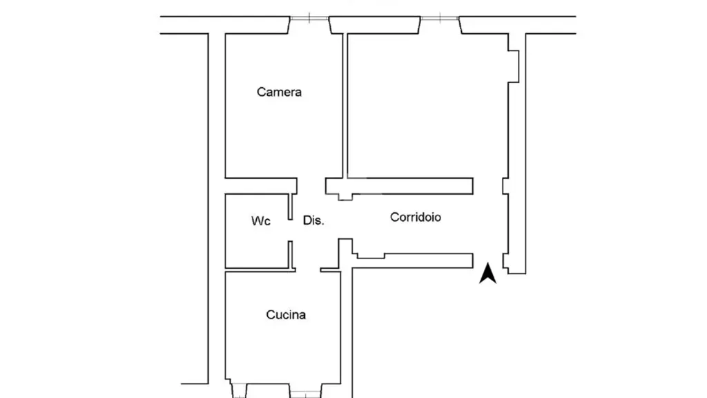 Planimetria - Central 2-Bedroom Apartment in Rome