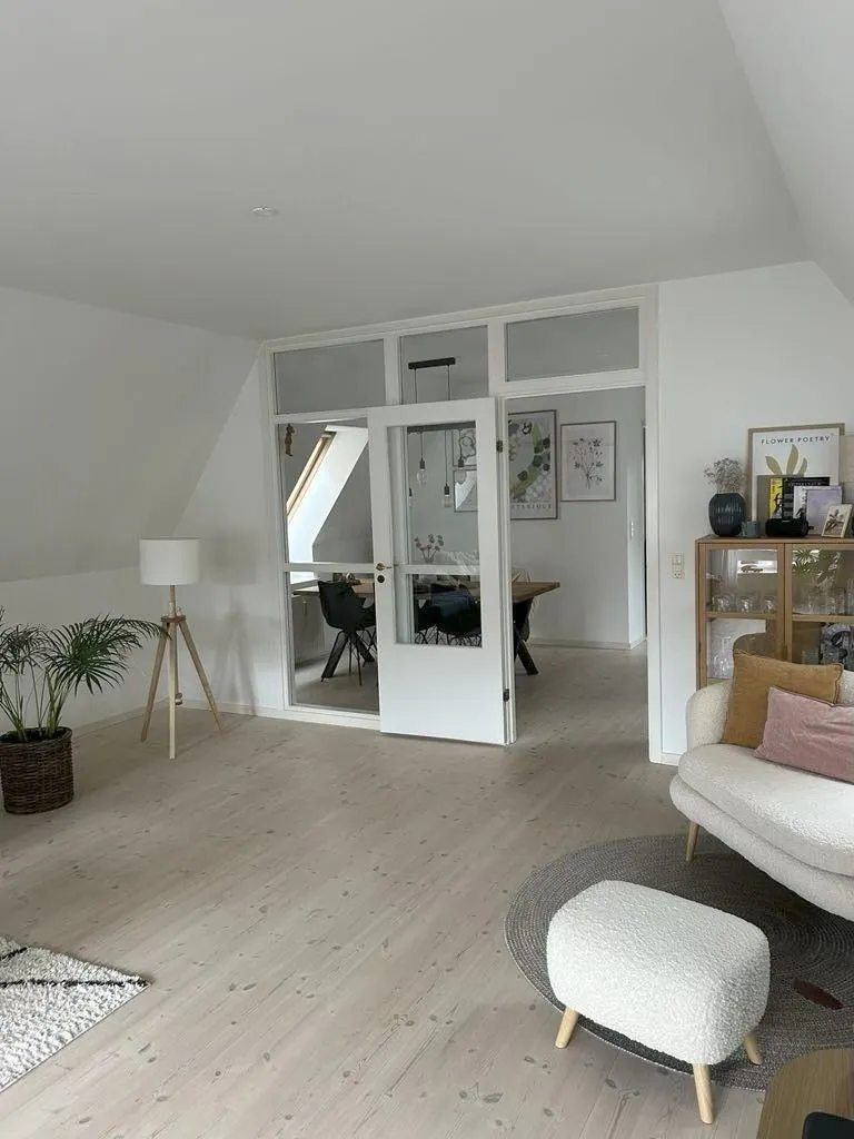 Living Room - Bright Apartment with Garden View in Haderslev