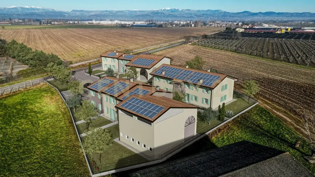 Vista aerea - Villa a schiera con giardino a Zevio