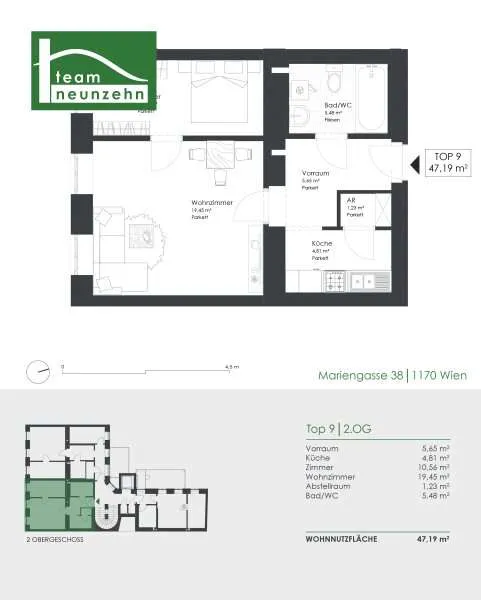 Planimetria - Altbau Apartment with Lift in Hernalser District