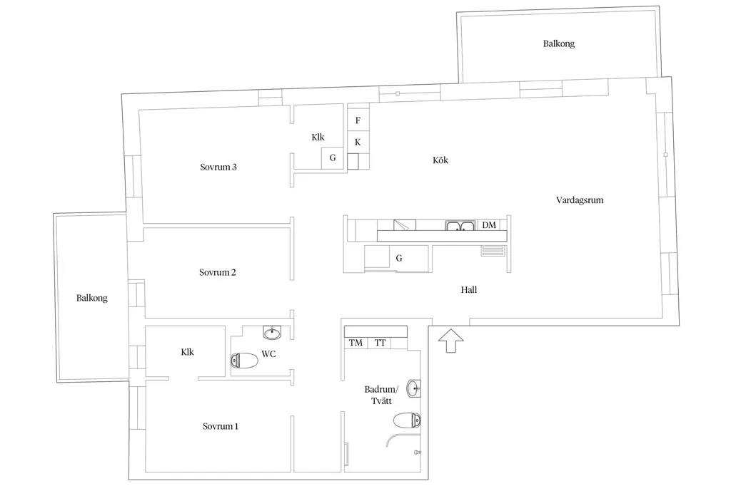 Plan - 55+ Apartment with Two Balconies in Nockeby Backe