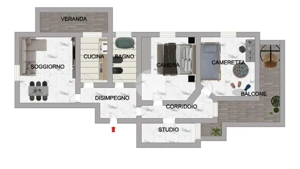 Plaan - Bright Apartment with Balcony in Palermo