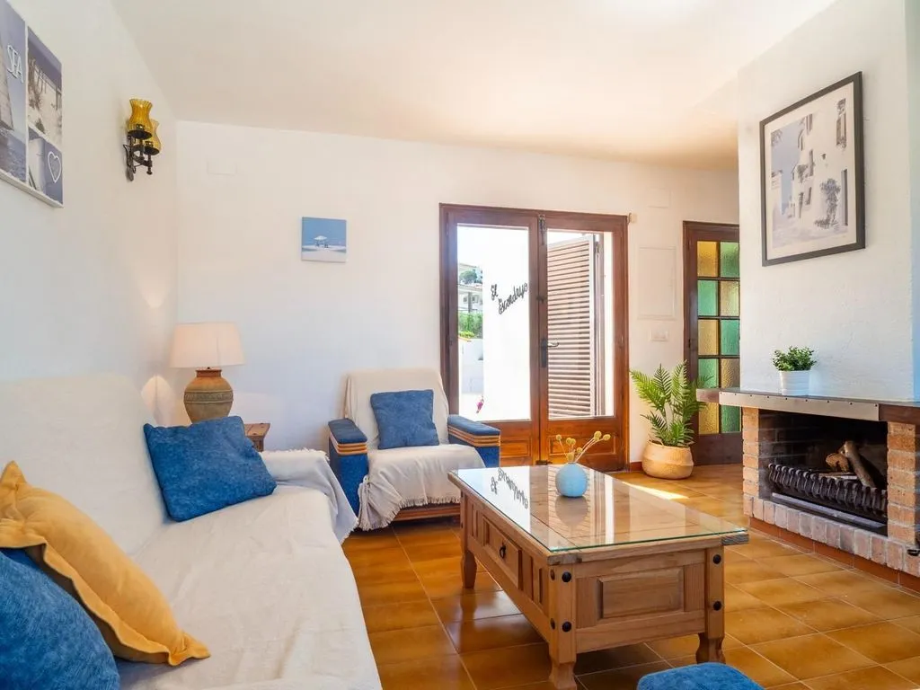 Living Room - Sea View House with Pool in Cala Mateua