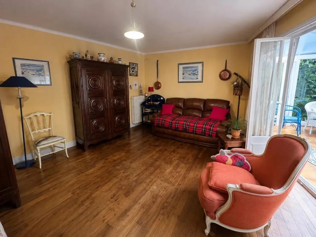 Living Room - 1950s House with Garden in Lanveur