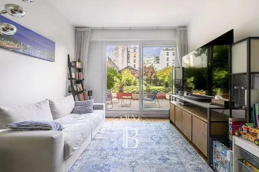 Séjour - Appartement de Luxe avec Jardin au 15ème Arrondissement