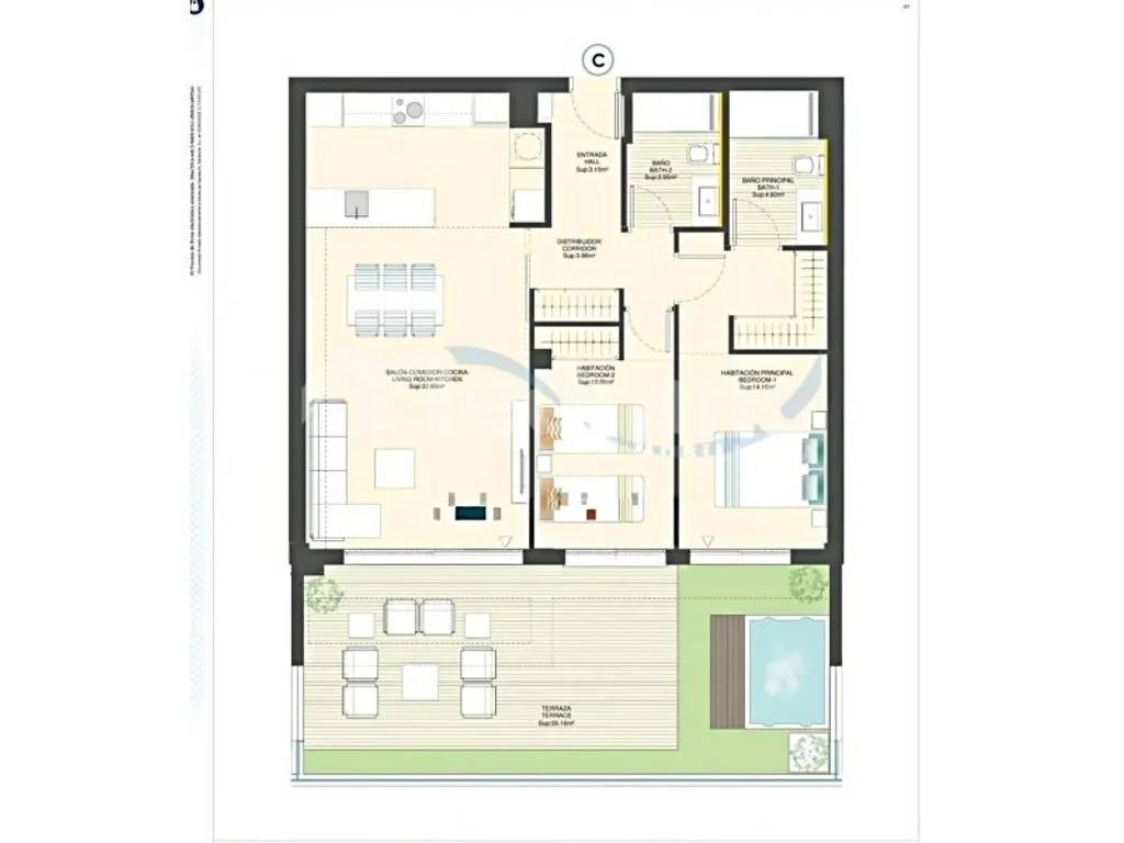 Floor Plan - Luxury Flat with Sea Views in Finestrat