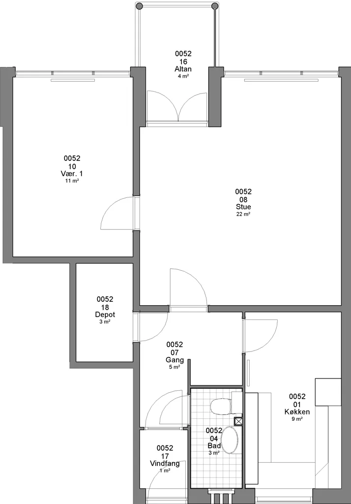 Plaan - Two-Bedroom Flat in Haderslev